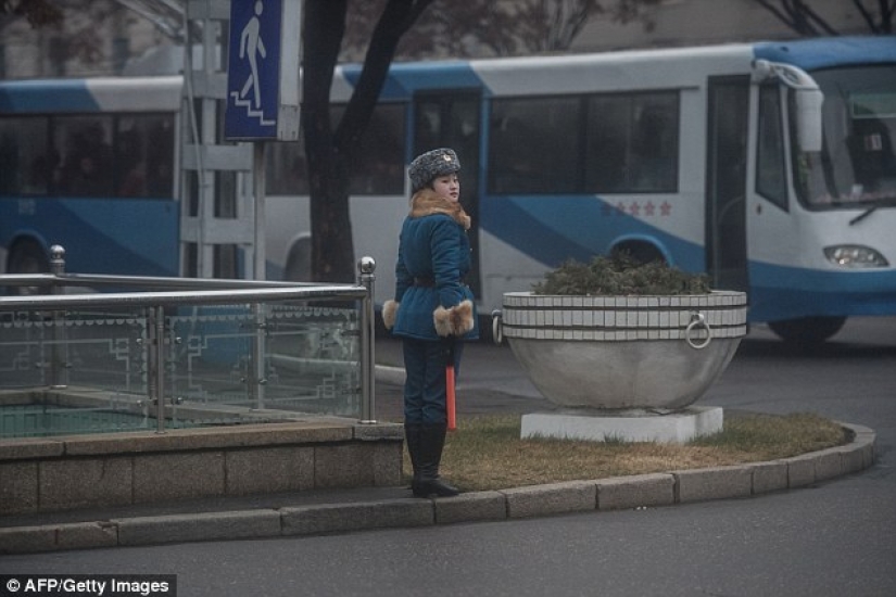 In the North Korean traffic police choose only pretty girls In the North Korean traffic police choose only pretty girls