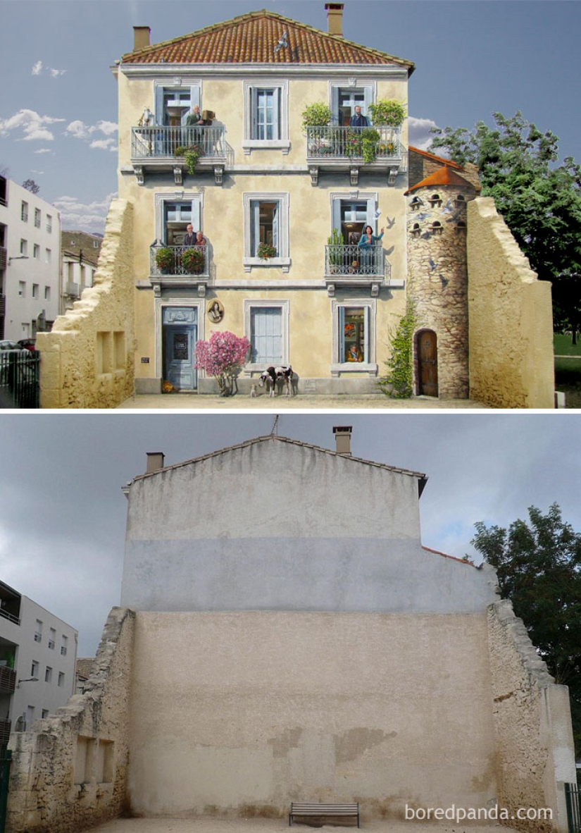 Increíble arte callejero. Antes y después de Increíble arte callejero. Antes y después de