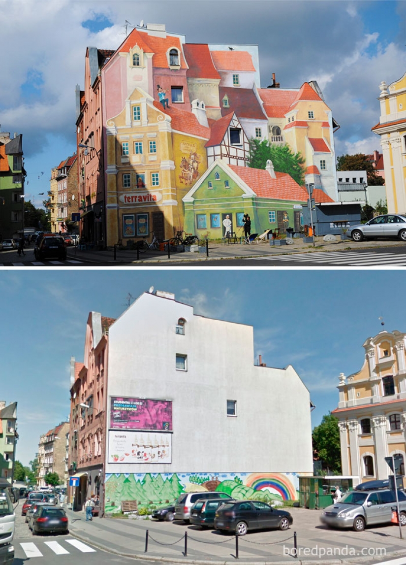 Increíble arte callejero. Antes y después de Increíble arte callejero. Antes y después de