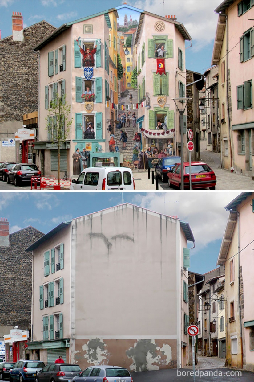 Increíble arte callejero. Antes y después de Increíble arte callejero. Antes y después de