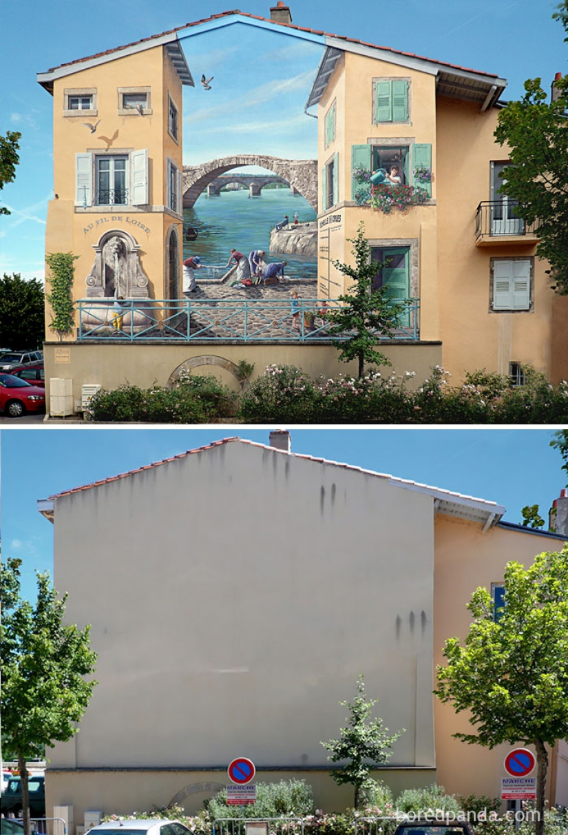 Increíble arte callejero. Antes y después de Increíble arte callejero. Antes y después de
