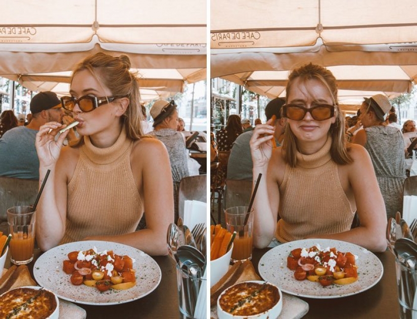 Instagram vs La modelo reveló el secreto, mostrando el ideal y el real de la foto