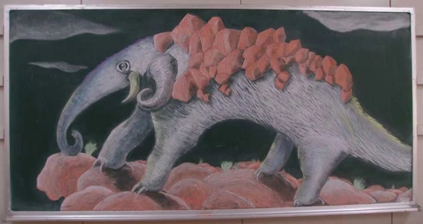 Japanese students create incredible beauty of the drawings on the school boards