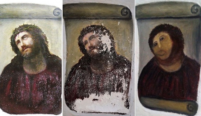 Jesus or the potato? Like a broken mural has enriched the whole city
