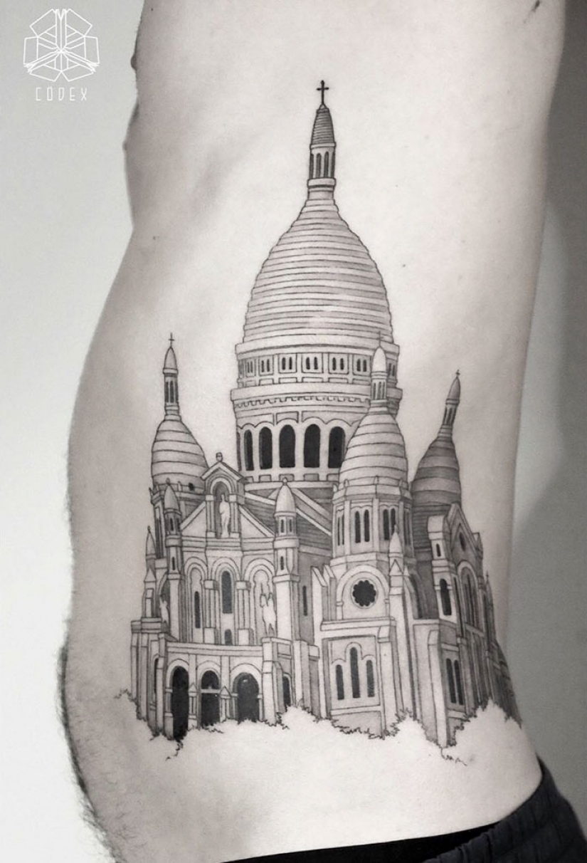 La ciudad por encima de la suela: exquisita arquitectura del tatuaje