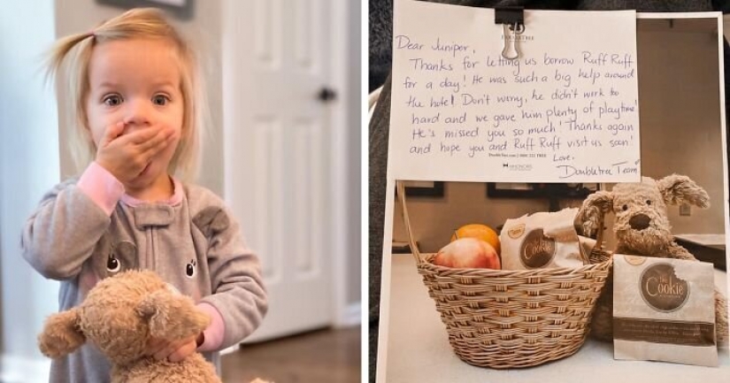 La niña había olvidado en el otro peluche, pero el personal se encargó de ello