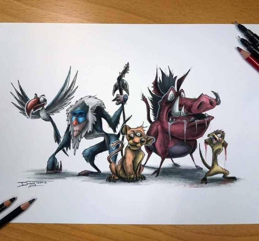 La piel de gallina: artista convierte los caracteres de la historieta en monstruos La piel de gallina: artista convierte los caracteres de la historieta en monstruos