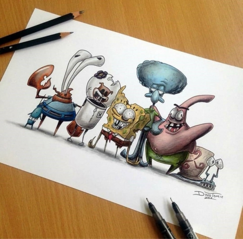 La piel de gallina: artista convierte los caracteres de la historieta en monstruos La piel de gallina: artista convierte los caracteres de la historieta en monstruos