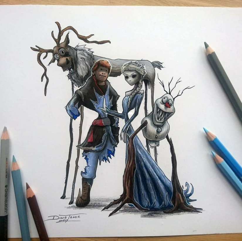 La piel de gallina: artista convierte los caracteres de la historieta en monstruos La piel de gallina: artista convierte los caracteres de la historieta en monstruos