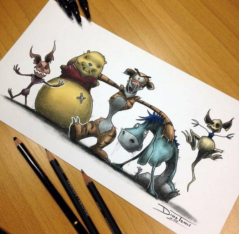 La piel de gallina: artista convierte los caracteres de la historieta en monstruos La piel de gallina: artista convierte los caracteres de la historieta en monstruos