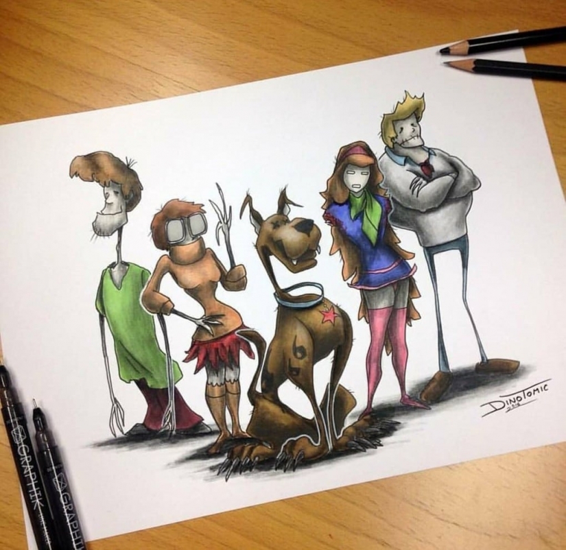 La piel de gallina: artista convierte los caracteres de la historieta en monstruos La piel de gallina: artista convierte los caracteres de la historieta en monstruos
