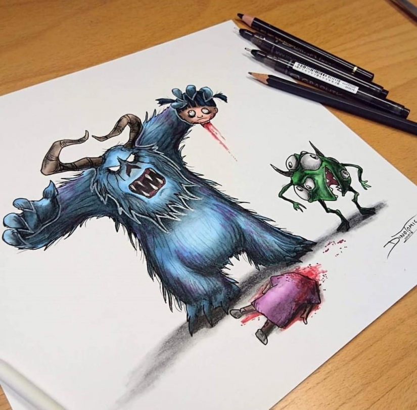 La piel de gallina: artista convierte los caracteres de la historieta en monstruos La piel de gallina: artista convierte los caracteres de la historieta en monstruos