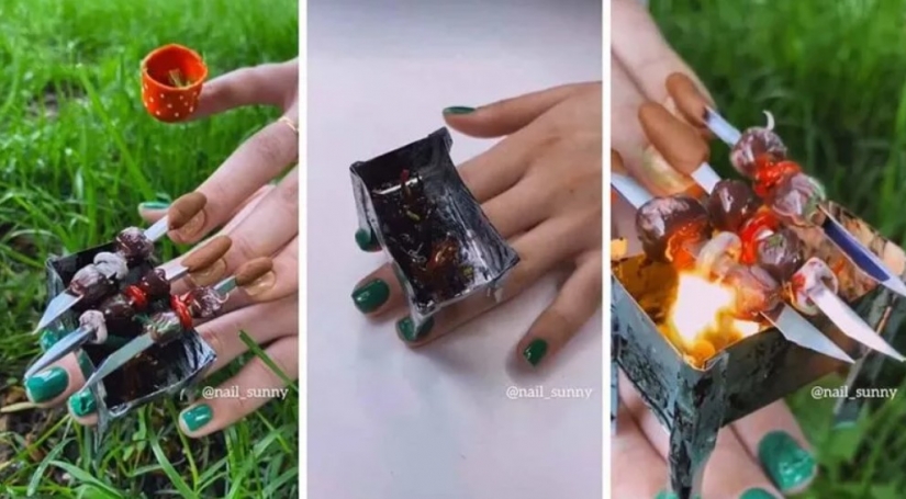 Las uñas de los pinchos de la creatividad ruso belleza sorprendió a la Red