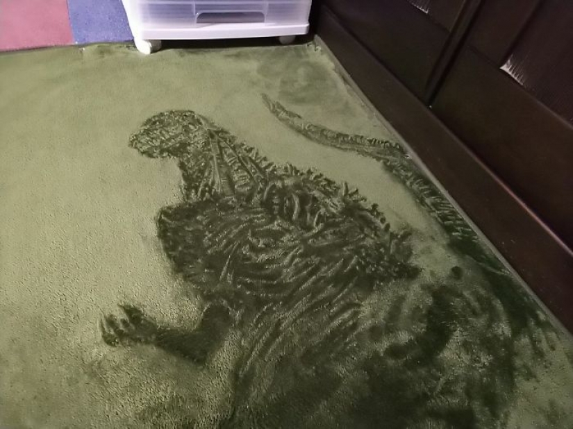 Mujer japonesa interesado en vacío de la misma manera, y ella se basa en las alfombras de la imagen