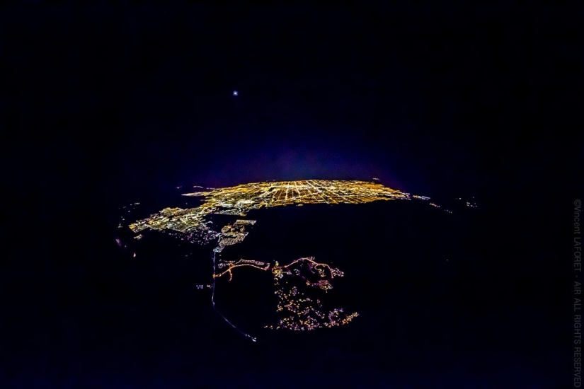 Night Las Vegas from a height