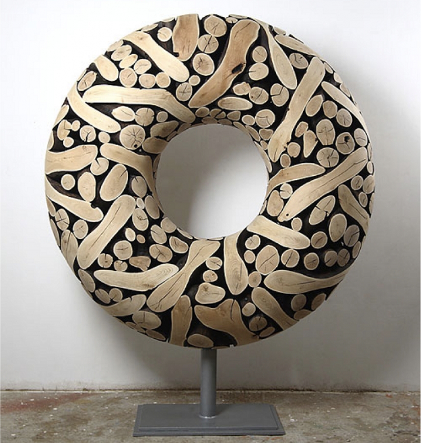 On the courtyard grass, on a grass firewood On the courtyard grass, on a grass firewood