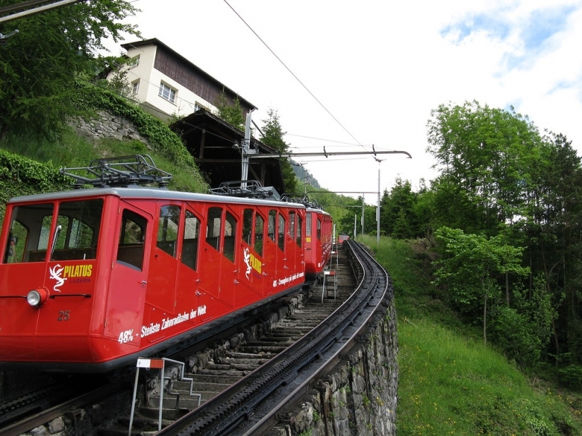 Pilatusbahn — the steepest railway in the world Pilatusbahn — the steepest railway in the world