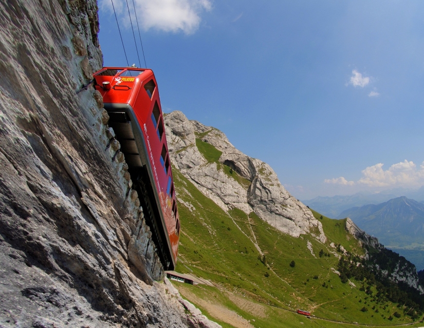 Pilatusbahn — the steepest railway in the world Pilatusbahn — the steepest railway in the world