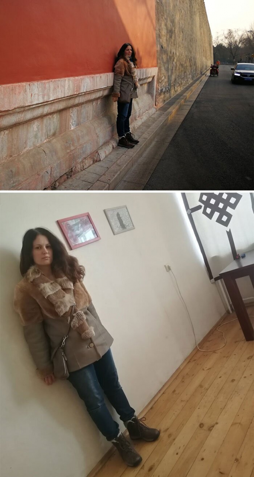 Recordar dónde estábamos! La gente recrear fotos de viajes, sentado en cuarentena