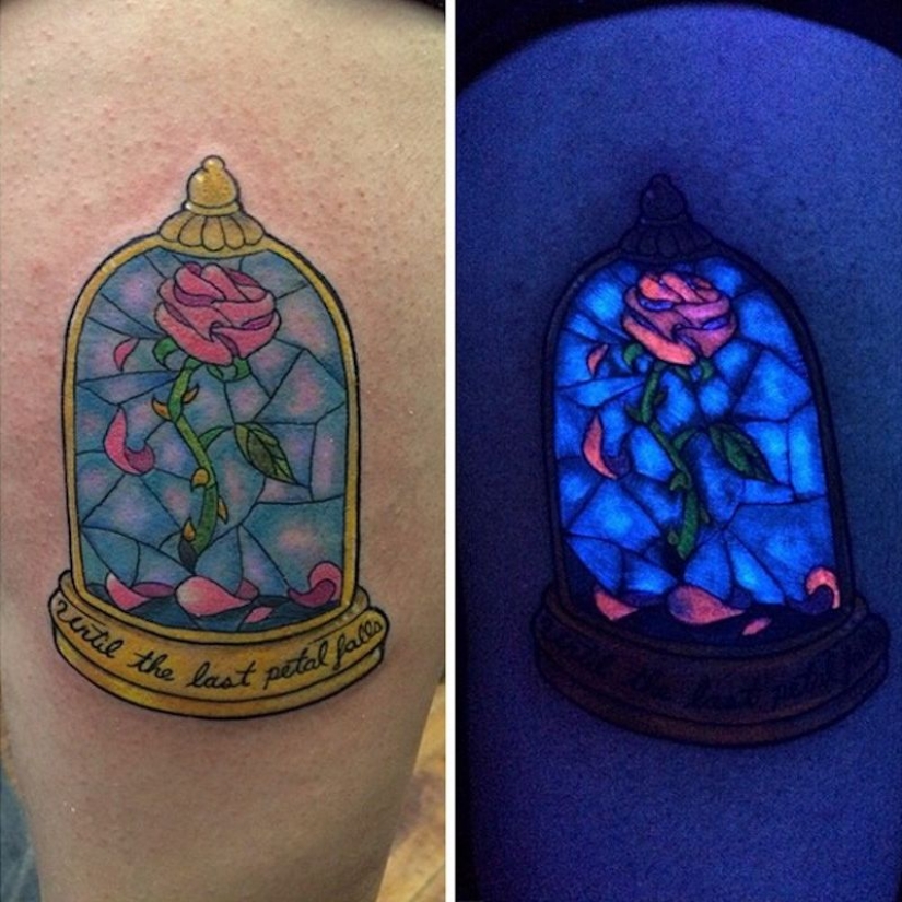 Secreto de los tatuajes: diseños y dibujos que sólo son visibles bajo luz ULTRAVIOLETA Secreto de los tatuajes: diseños y dibujos que sólo son visibles bajo luz ULTRAVIOLETA