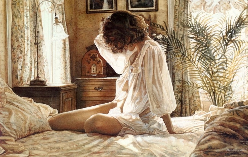Sensuous watercolors of Steve Hanks