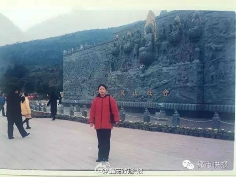 The bride saw some old pictures of the groom for his mother