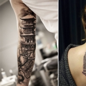 The city above the sole: exquisite architectural tattoo