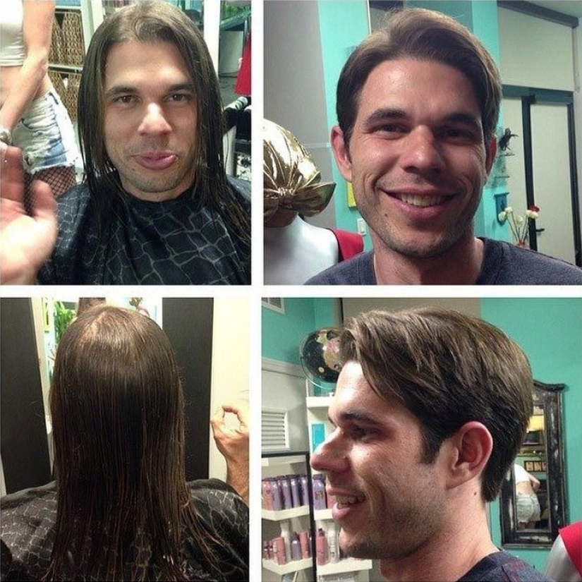 The difference is obvious: converts 20 men before and after they got a haircut and shaved