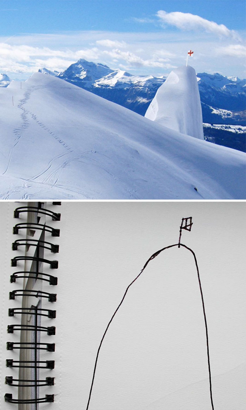 The father showed how would look the characters of children's drawings in real life The father showed how would look the characters of children's drawings in real life