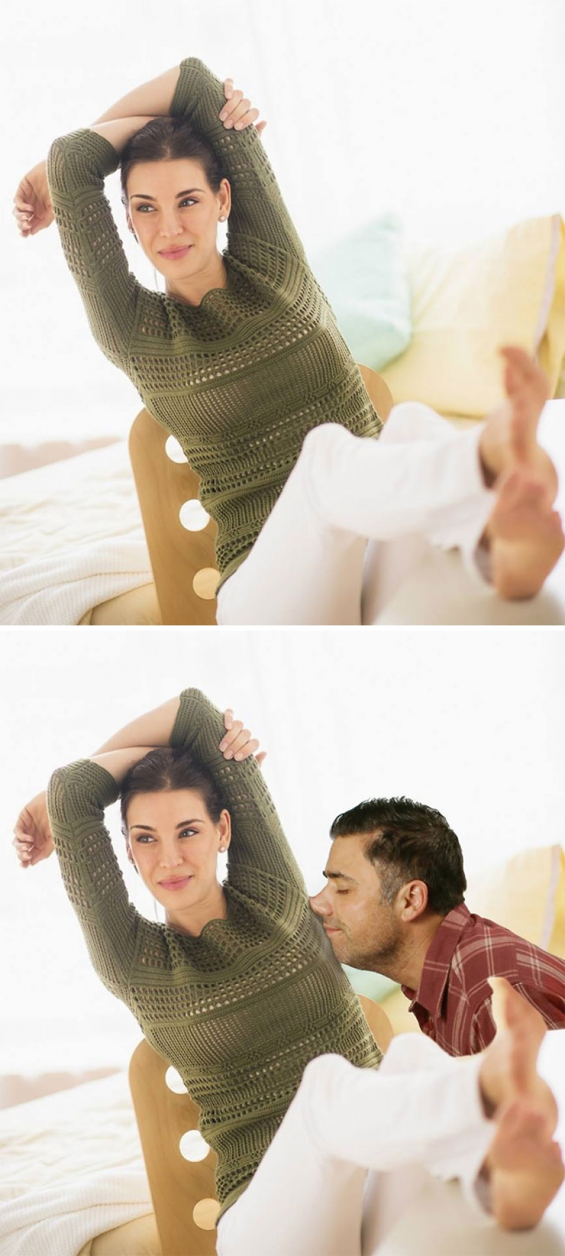 The guy masterfully inscribes itself in pictures from photobanks, and it's incredibly funny