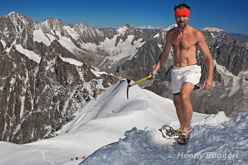 The "ice man" WIM Hof, conquering mountains in shorts