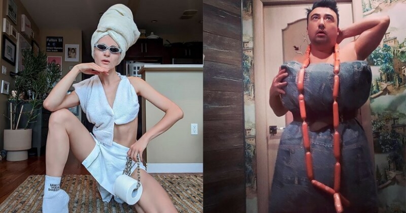 The quarantine style: fashion images from scrap materials The quarantine style: fashion images from scrap materials