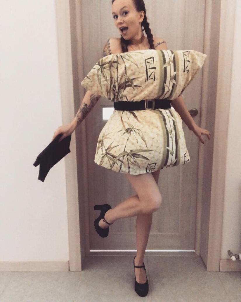 The quarantine style: fashion images from scrap materials The quarantine style: fashion images from scrap materials