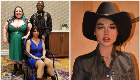 The third is not superfluous: the couple claim that the sex doll had saved their polygamous marriage