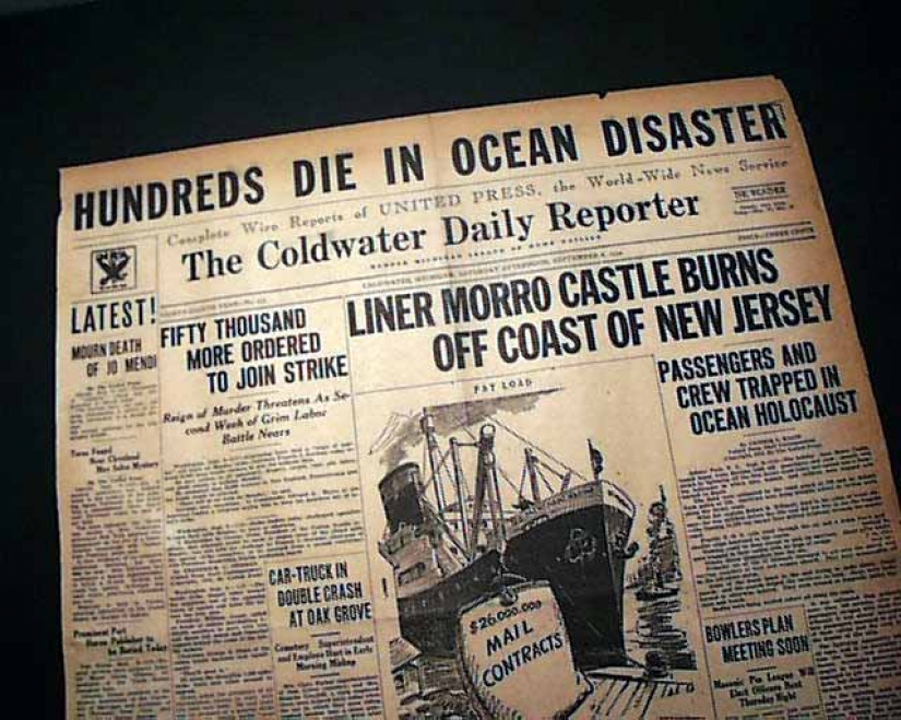 The tragedy of the Morro Castle disaster on the liner, hosted by the national hero of the United States