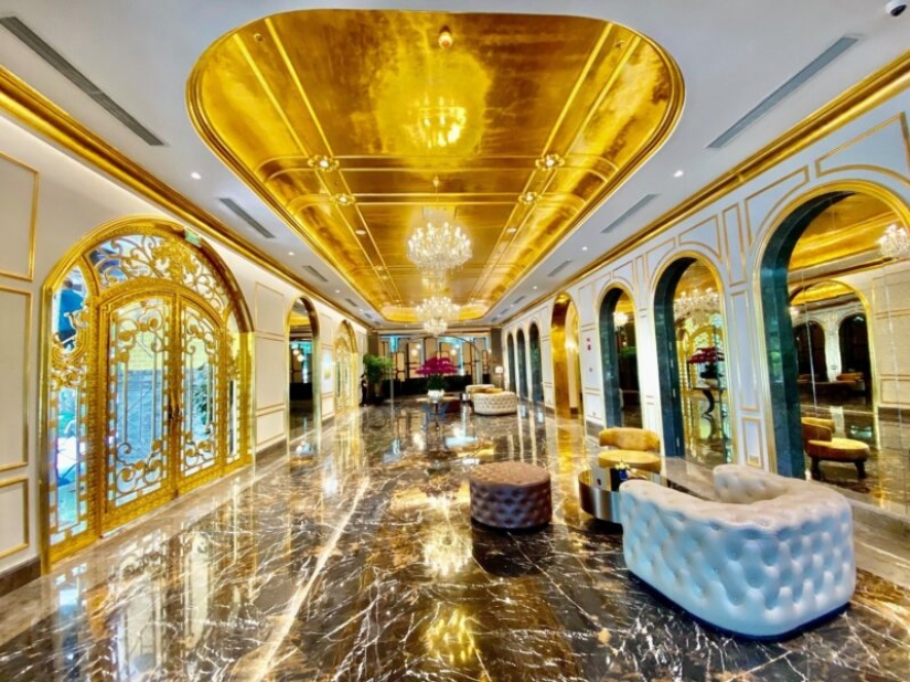 The Vietnam hotel was opened, covered with pure gold inside and outside