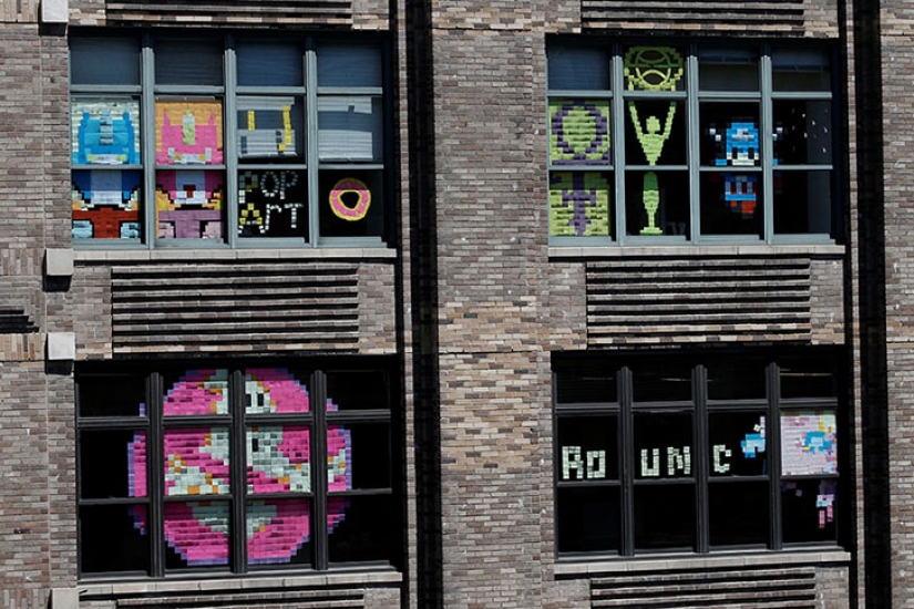 This means war: the battle of the stickers between the two office buildings This means war: the battle of the stickers between the two office buildings