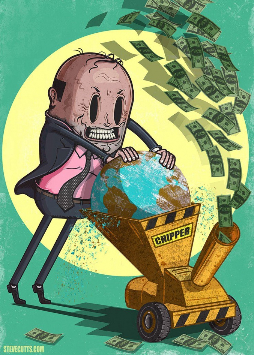 Todos los pecados de nuestro mundo en un satírico ilustrado por Steve Cutts