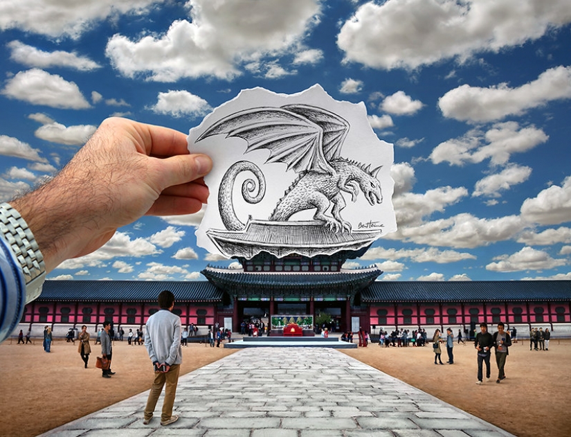 Two-layer art from Ben Heine