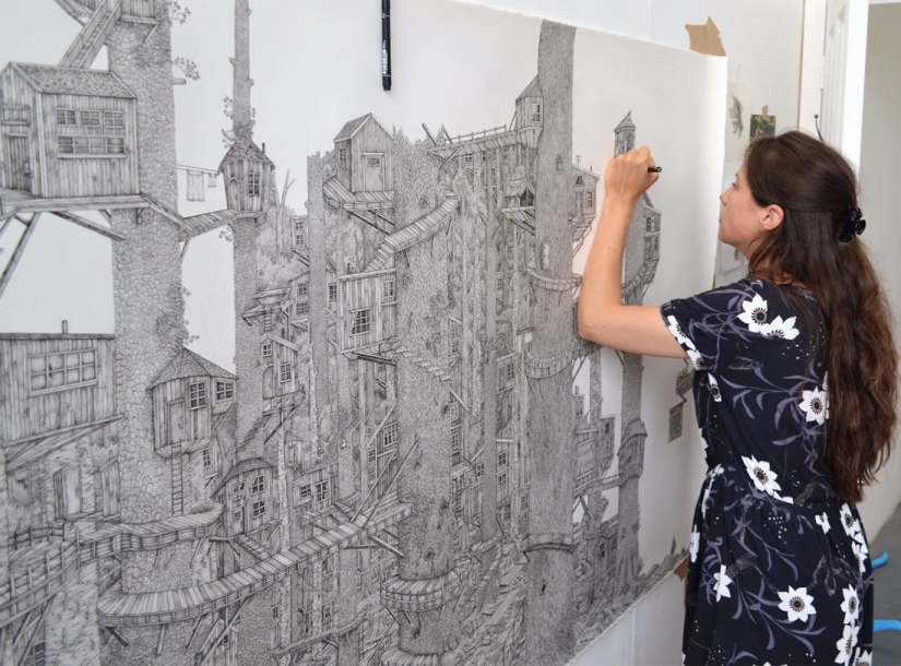 Un mundo en el papel: el Británico se crea increíbles paisajes a lápiz
