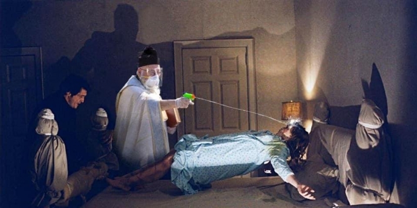 Un sacerdote en los Estados unidos bendice a la congregación con una pistola de agua y se convirtió en la estrella de las redes sociales