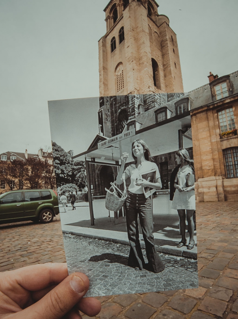 Una ventana al pasado: un residente de Bakú, que combina fotos antiguas con las modernas tipos