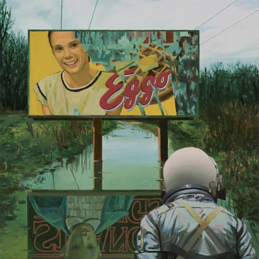 Vagando solitario astronauta sobre las ruinas de la civilización Vagando solitario astronauta sobre las ruinas de la civilización