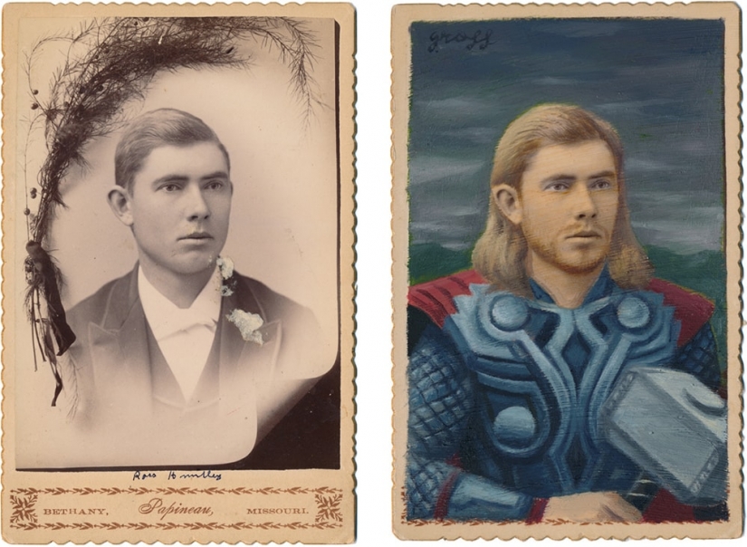 Victorian superheroes: the artist adds pop culture to vintage photo