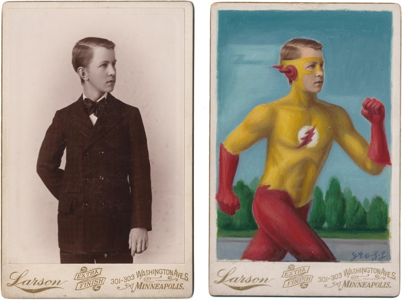 Victorian superheroes: the artist adds pop culture to vintage photo
