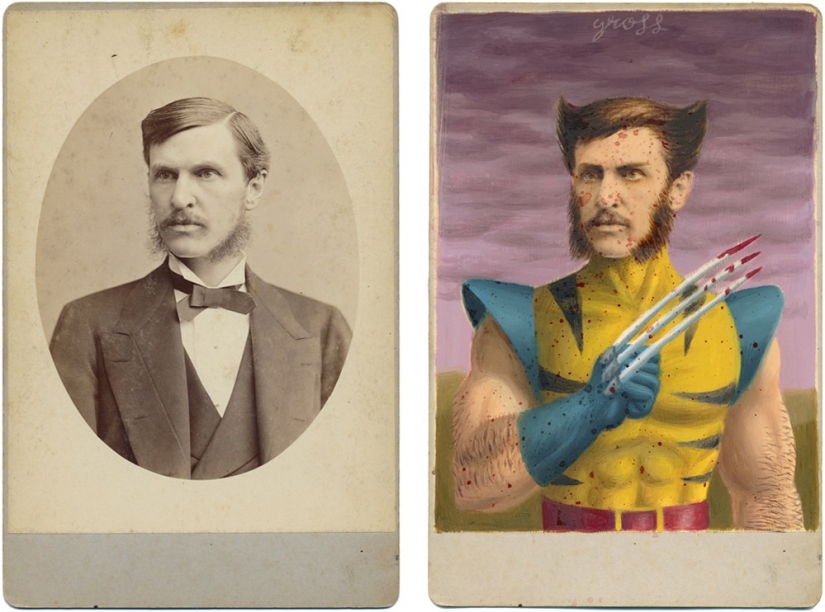 Victorian superheroes: the artist adds pop culture to vintage photo