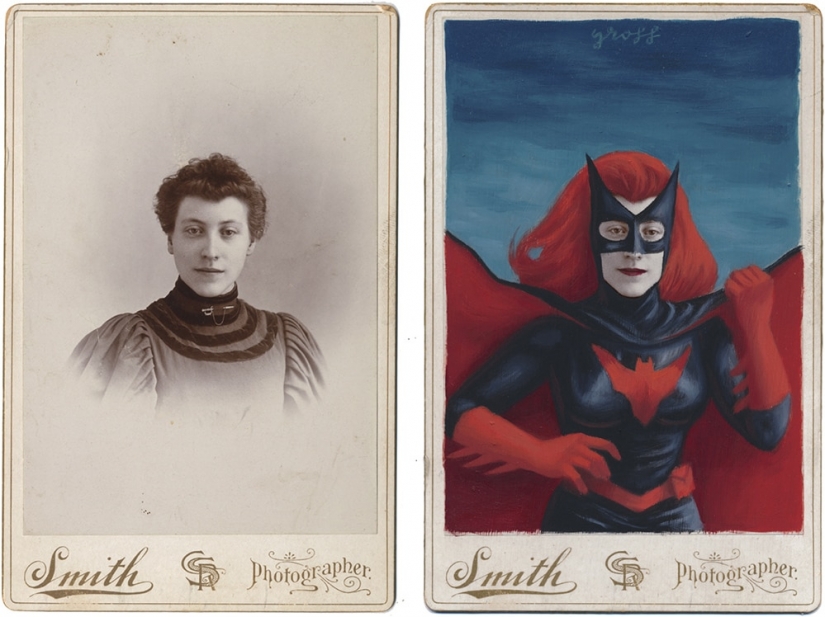 Victorian superheroes: the artist adds pop culture to vintage photo
