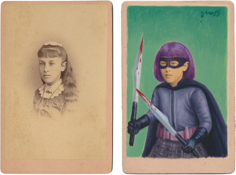 Victoriano superhéroes: el artista agrega la cultura pop vintage de la foto