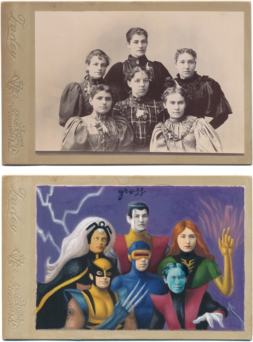 Victoriano superhéroes: el artista agrega la cultura pop vintage de la foto