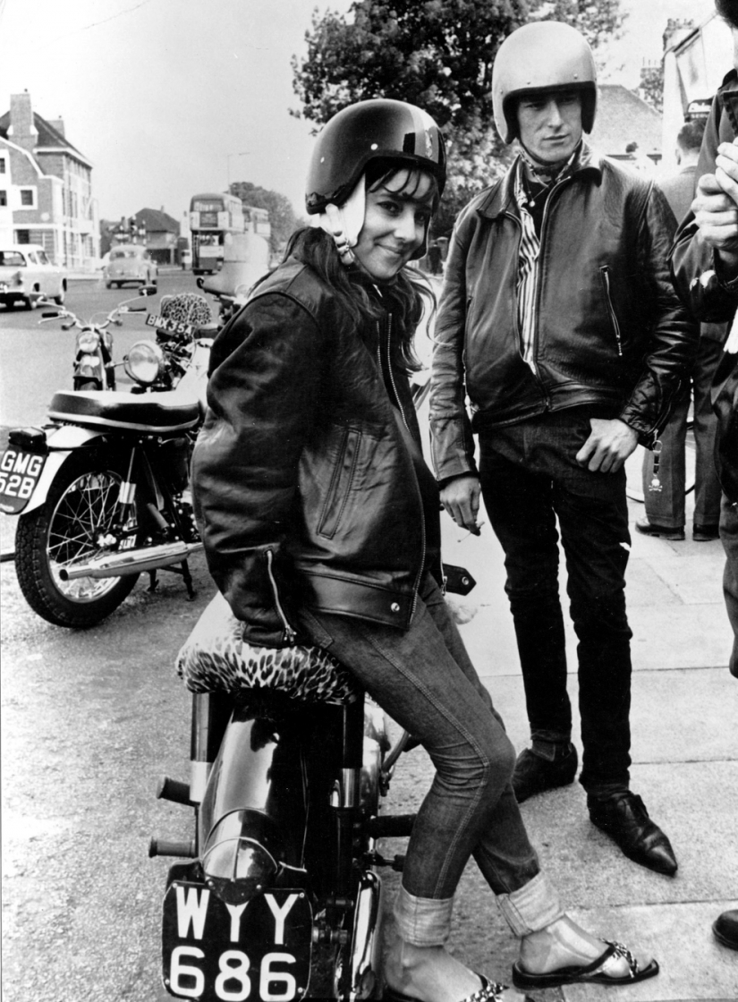 Vintage photo cool girls on motorcycles Vintage photo cool girls on motorcycles